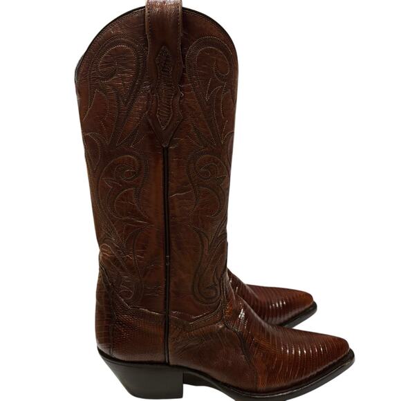 Dan Post Teju Lizard Boots Western Cowboy Brown Men’s 6 | W 7. 5-8 DP 2451 - Picture 6 of 11
